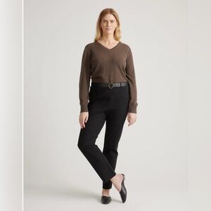Quince Black Ultra-Stretch Ponte Straight Leg 4-Pocket Pants Size XL Petite